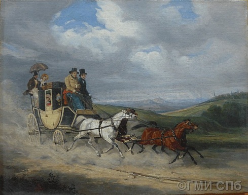 Ж.де Боннмезон.  Дилижанс на дороге в Лондон  1835 – начало 1840-х годов