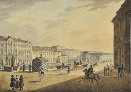  Беггров К.П. по рисунку Форлопа В. Набережная Мойки у Полицейского моста. 1823