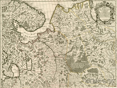Делиль Г.       Карта Московии. 1706