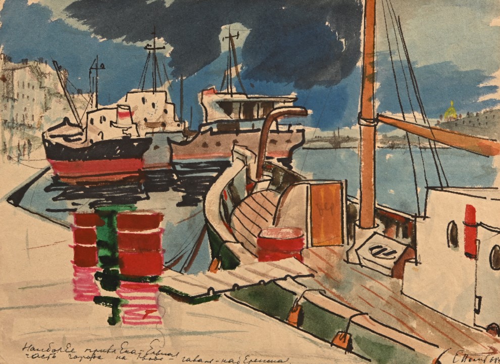 Е. М. Полторацкий. Набережная Лейтенанта Шмидта. 1968. ГМИ СПб