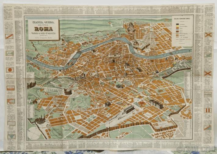 Р. Булла. План-путеводитель по городу Риму. Вид с птичьего полета. После 1888