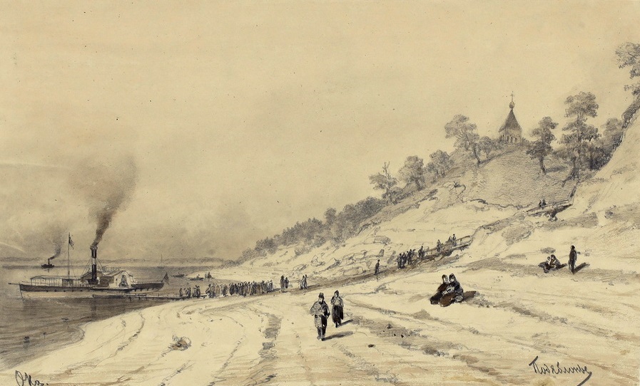 А. П. Боголюбов. Подъяблонье на реке Оке. Дудин монастырь. 1863. ГМЗ «Павловск»